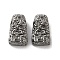 Textured Brass Beads, Cadmium Free & Nickel Free & Lead Free, Trapezoid, Gunmetal, 14x8.5x6mm, Hole: 3.5x2.5mm