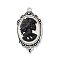 Tibetan Style Alloy Pendants, with Resin, Ovel Frame, Skull, 42x23x5.5mm, Hole: 2.5mm