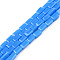 Opaque Solid Color Glass Beads Strands, Rectangle, Dodger Blue, 4~5x2~3x2~3mm, Hole: 0.9mm, about 93~103pcs/strand, 17.32 inch~19.09 inch(44~48.5cm)