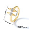 Geometric Brass Micro Pave Cubic Zirconia Cuff Open Rings for Women, Golden & Silver, 20x12mm, Inner Diameter: 16mm
