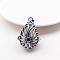 Tibetan Style Brass Bead Cage Pendants, for Chime Ball Pendant Necklaces Making, Hollow, Teardrop with Sea Grass Charm, Antique Silver, No Size