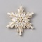 1-Hole Brass Micro Pave Clear Cubic Zirconia Shank Buttons, Snowflake, Golden, 29x25x8.5mm, Hole: 1.6mm
