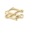 Brass Faith Fe Connector Charms, Cadmium Free & Lead Free, Long-Lasting Plated, Rack Plating, Real 18K Gold Plated, 12.5x9x1.5mm, Hole: 1.4mm
