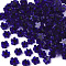 Glass Beads, Flower, Blue, 5~7x5~7x2~3mm, Hole: 1mm