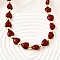Brass & ABS Imitation Pearl Heart and Round Beaded Necklaces for Women, Cadmium Free & Lead Free, Rack Plating, Long-Lasting Plated, Real 18K Gold Plated, Dark Red, 18.11 inch(46cm), Extender: 50mm