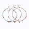 Polymer Clay Heishi Beads Pendant Necklaces, with Brass Micro Pave Cubic Zirconia Charms and 304 Stainless Steel Lobster Claw Clasps, Oval with Cross, Golden, Mixed Color, 15 inch(38.3cm), 4~4.5mm