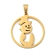 Christmas Theme 304 Stainless Steel Pendants, Laser Cut, Snowman Charm, Real 18K Gold Plated, 24x22x1.5mm, Hole: 5x3mm