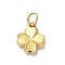 925 Sterling Silver Pendants, Clover Charms, Matte Gold Color, 11x9x3mm, Hole: 4mm