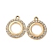 Alloy Rhinestone Pendants, Ring, Golden, 20.5x17.5x2mm, Hole: 2mm