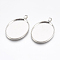 Alloy Pendant Cabochon Settings, Plain Edge Bezel Cups, Cadmium Free & Nickel Free & Lead Free, Oval, Platinum, Tray: 39.5x30mm, 50x32.5x3mm, Hole: 7mm
