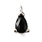 Brass Micro Pave Cubic Zirconia Pendants, Cadmium Free & Nickel Free & Lead Free, Teardrop Charms, Platinum, Black, 9.5x5x4mm, Hole: 1.4mm