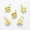 Brass Earring Hooks, Ear Wire, with Vertical Loop, Lead Free & Cadmium Free & Nickel Free, Leaf, Raw(Unplated), 21x14x2.5mm, Hole: 3x7mm, 18 Gauge, Pin: 1mm