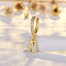 Brass Micro Pave Clear Cubic Zirconia Hoop Earrings, Golden, Letter N, 24x7mm