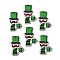 St. Patrick's Day Themes Printed Wood Pendants, Green, 45x31x3mm, Hole: 1.8mm