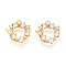 Brass Micro Pave Cubic Zirconia Pendants, Butterfly & Ring, Real 18K Gold Plated, 16.5x15x5.5mm, Hole: 1.5mm