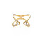 Criss Cross Clear Cubic Zirconia Cuff Ring, Real 18K Gold Plated Brass Open Ring for Women, Nickel Free, Clear, US Size 6 1/4(16.7mm)
