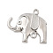 Alloy Rhinestone Connector Settings, Elephant, Lead Free & Cadmium Free, Platinum, Fit for 2mm Rhinestone, 26x29x3mm, Hole: 2mm