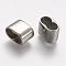 Non-Tarnish 304 Stainless Steel Slide Charms, For Leather Cord Bracelets Rope Keychain Making, Rectangle, Stainless Steel Color, 9x13x7.5mm, Hole: 5x10mm