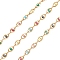 304 Stainless Steel Evil Eye Enamel Link Chains, Unwelded, with Spool, Horse Eye, Golden, 8.5x5.5x3mm