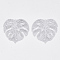 Brass Pendants, Tropical Leaf Charms, Cadmium Free & Nickel Free & Lead Free, Etched Metal Embellishments, Long-Lasting Plated, Monstera Leaf, Platinum, 26x26x0.3mm, Hole: 1.2mm