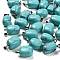 Synthetic Turquoise Pendants, with Stainless Steel Color Plated 201 Stainless Steel Snap on Bails, Rectangle, 20.5~21x11~11.5x11~12.5mm, Hole: 8x4mm