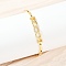Brass Micro Pave Clear Cubic Zirconia Link Bracelets for Women, Rectangle & Heart, Rack Plating, Long-Lasting Plated, Lead Free & Cadmium Free, Real 18K Gold Plated, 7-1/4 inch(18.5cm)