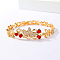 Fashionable Casual Real 18K Gold Plated Butterfly Brass Pave Red & Clear Cubic Zirconia Bracelets for Women, 7-1/4 inch(18.5cm)