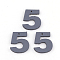 PU Leather Pendants, Number 5, Slate Gray, 16x13.5x2mm, Hole: 1mm