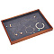 Rectangle Spray Painted Wooden Jewelry Display Trays, with Faux Suede Inside for Earrings, Bracelets, Necklaces, Sunglasses Storage, Slate Gray, 35.4x24.4x3cm, Inner Diameter: 33.3x22.3cm