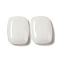 Glass Pendants, Imitation Gemstone, Rectangle Charms, White, 35x26x8mm, Hole: 1.6mm