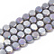 Electroplate Glass Beads Strands, AB Color Plated, Faceted, Flat Round, Dark Gray, 5.5x6x3.5mm, Hole: 1.2mm, about 98~100pcs/strand, 19.84~21.65 inch(50.4cm~55cm)