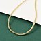 Brass Flat Snake Chain Necklace, Long-Lasting Plated, Lead Free & Cadmium Free, Real 18K Gold Plated, 16.89 inch(42.9cm)