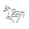 201 Stainless Steel Pendants, Horse Charms, Stainless Steel Color, 13x15.5x1mm, Hole: 1.4mm