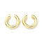 Rack Plating Brass Ring Cuff Earrings for Women, Lead Free & Cadmium Free, Real 18K Gold Plated, 24x6.5mm