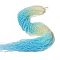 Transparent Gradient Color Glass Beads Strands, Faceted Round, Deep Sky Blue & Champagne Yellow, 3x2.8mm, Hole: 0.9mm, about 123pcs/strand, 14.53''(36.9cm)
