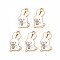 Alloy Enamel Pendants, Cadmium Free & Nickel Free & Lead Free, Light Gold, Rabbit to Drink Beverage, Light Sky Blue, 18x10x1mm, Hole: 1.5mm