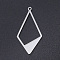 Non-Tarnish 201 Stainless Steel Pendants, Rhombus, Stainless Steel Color, 36x18x1mm, Hole: 1.4mm