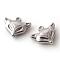 Tarnish Resistant 201 Stainless Steel Pendants, Fox Head, Stainless Steel Color, 12.5x15x4.5mm, Hole: 1.5mm