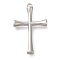 Anti-Tarnish 304 Stainless Steel Pendants, Cross Charm, Stainless Steel Color, 26x17x3mm, Hole: 1mm