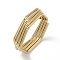 Ion Plating(IP) 304 Stainless Steel Finger Rings for Women, Hexagon, Real 18K Gold Plated, 5mm, Inner Diameter: 19x17.5mm