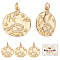Beebeecraft 1 Box 6Pcs Snake Charm with Cubic Zirconia 18K Gold Plated Flat Round Chinese Zodiac Star and Snake Pendant Charm with Jump Rings for Halloween DIY Jewelry Making