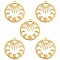 5Pcs Ion Plating(IP) 201 Stainless Steel Pendants, Laser Cut, Moon Phase Charms, Golden, 30x28x1mm, Hole: 1.4mm