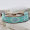 Bohemian Style Rhombus Pattern Glass Seed Beaded Braided Bead Bracelets, Ethnic Cord Bracelets for Women, Gradient Color, Pale Turquoise, 5-7/8 inch(15cm)