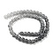 Spray Painted Crackle Glass Beads Strands, Gradient Color, Segmented Multi-color Beads, Round, Gray, 8mm, Hole: 1mm, about 48pcs/strand, 14.96 inch(38cm)