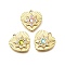 304 Stainless Steel Pendants, with Rhinestone, Ion Plating(IP), Heart, Real 14K Gold Plated, Mixed Color, 12.5x12x3mm, Hole: 1mm