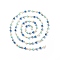 Handmade Glass Pearl Round Beaded Chains, with Brass Eye Pins, Unwelded, Blue, 13x6mm, about 3.28 Feet(1m)/Box