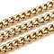 304 Stainless Steel Cuban Link Chain, Unwelded, with Spool, Golden, 15x12x5.5mm, 16.4 Feet(5m)/roll