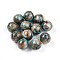 Resin Beads, Round, Two Tone, Medium Turquoise, 12mm, Hole: 2mm
