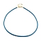Braided Round Imitation Leather Bracelets Making, with Golden Tone Stainless Steel Lobster Claw Clasps, Deep Sky Blue, 17-1/8 inch(43.6cm)