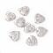 Alloy Pendants, Melting Heart Charm, Platinum, 18x18x3.8mm, Hole: 1.6mm